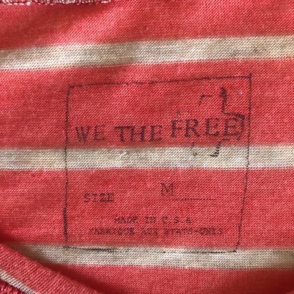 We The Free Free People V Neck High Low Tee Shirt - Picture 8 of 8